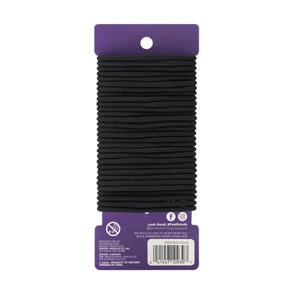 Goody Ouchless No‑Metal Braided Hair Ties, Black, 30 Count
