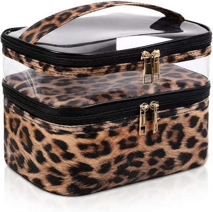 Double-layer Cosmetic Bag Makeup Bag Travel Makeup Bag Makeup Bags for Women Cosmetics Cases Portable Waterproof Foldable