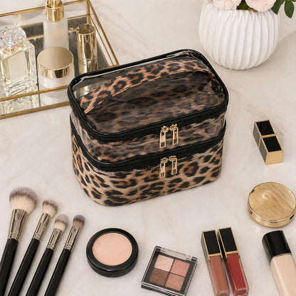 Double-layer Cosmetic Bag Makeup Bag Travel Makeup Bag Makeup Bags for Women Cosmetics Cases Portable Waterproof Foldable