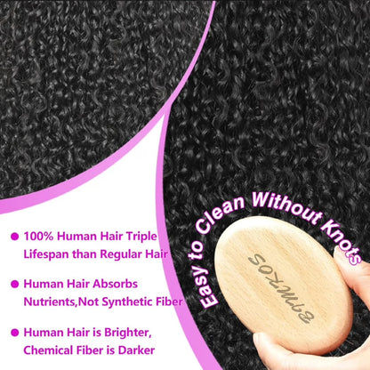 Aomllute 28 Inch Deep Wave Lace Front Wigs Human Hair 200 Density 13x4 HD Lace Frontal Wigs Human Hair Pre Plucked Deep Curly Glueless Wigs for Women Natural Black