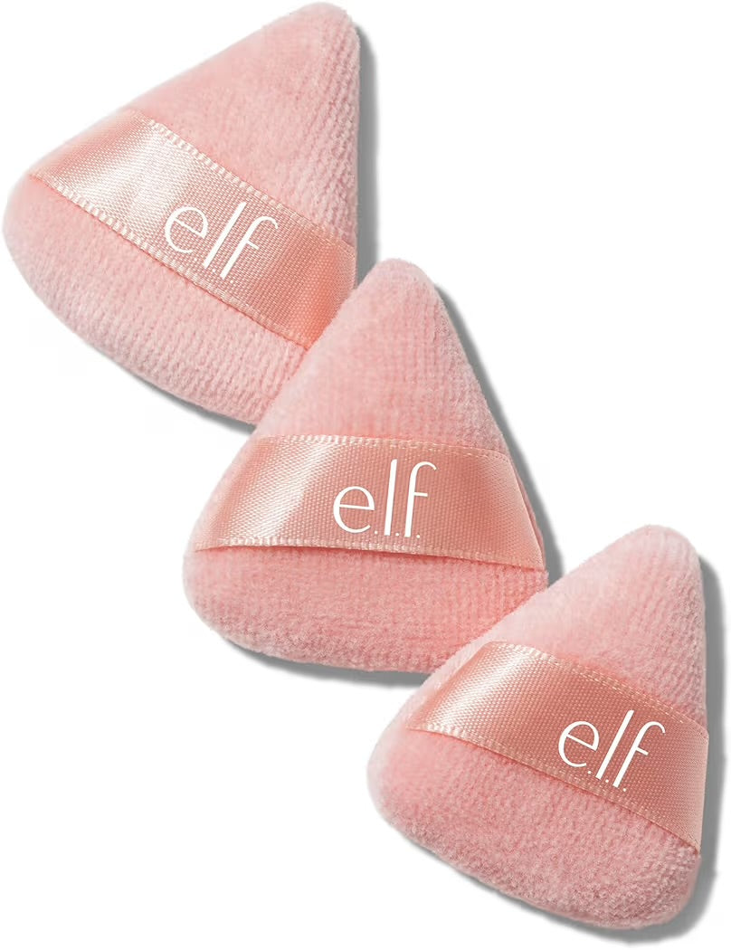 e.l.f. Halo Glow Pinkie Puffs, Finger-sized, Mini Puff For Applying Loose & Pressed Powders, Soft, Reusable & Washable, Vegan & Cruelty-Free, Set of 3