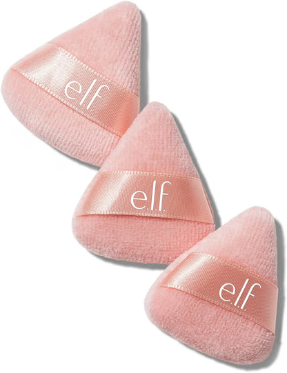 e.l.f. Halo Glow Pinkie Puffs, Finger-sized, Mini Puff For Applying Loose & Pressed Powders, Soft, Reusable & Washable, Vegan & Cruelty-Free, Set of 3
