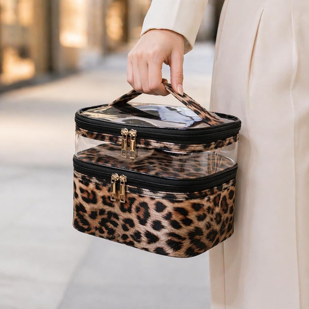Double-layer Cosmetic Bag Makeup Bag Travel Makeup Bag Makeup Bags for Women Cosmetics Cases Portable Waterproof Foldable