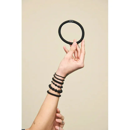 Goody Ouchless No‑Metal Braided Hair Ties, Black, 30 Count